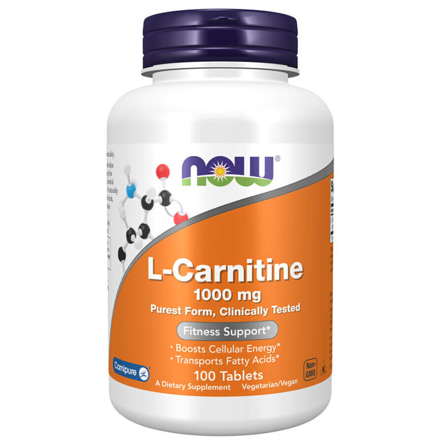 Now Foods L-Carnitină 1000 mg, L-Carnitină, 100 comprimate