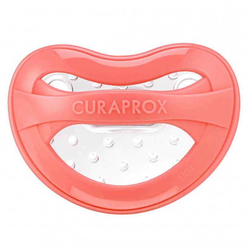 Curaprox Baby, suzetă, silicon, coral, mărimea 2, 18-36 luni, 1 buc