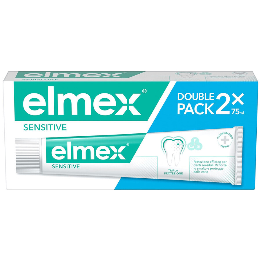 Elmex Sensitive pastă de dinți, 2 x 75 ml