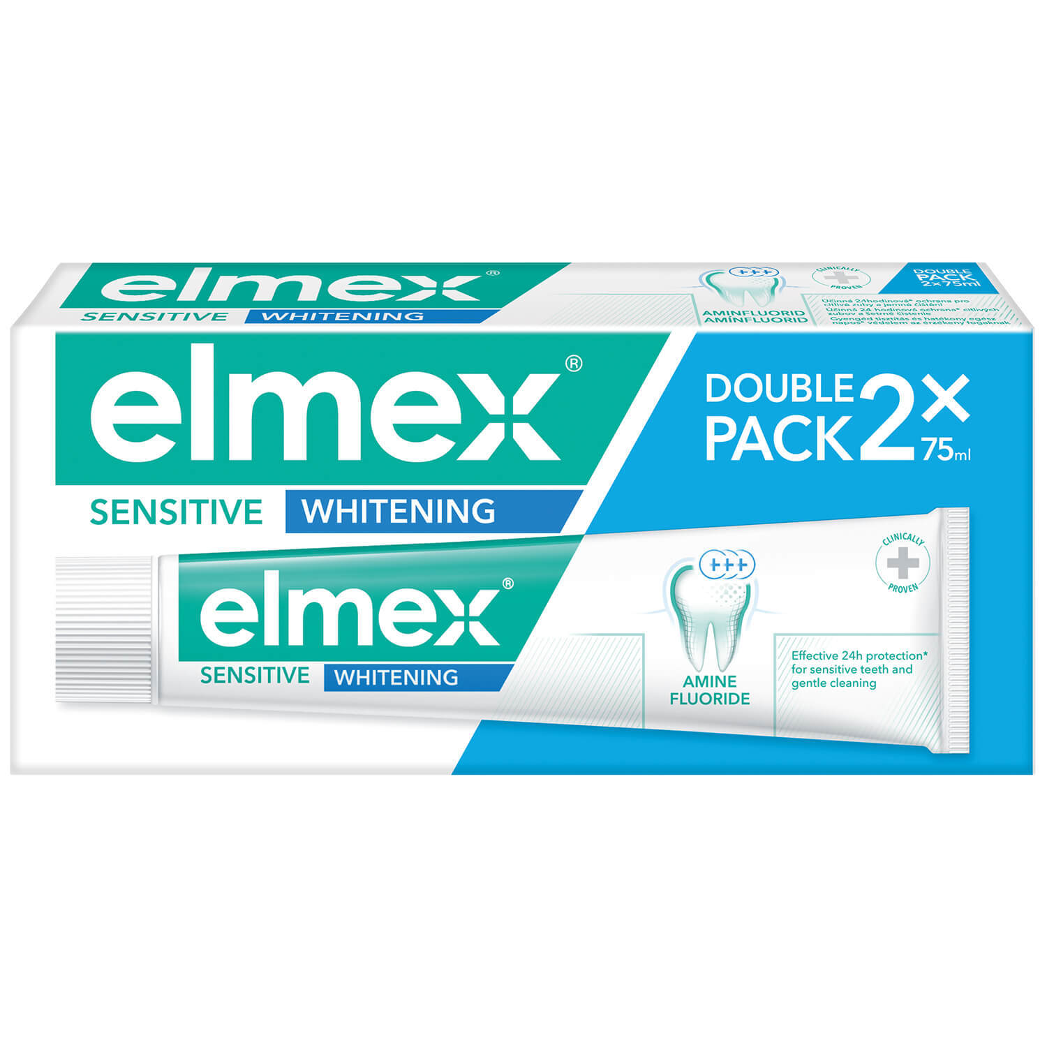 Elmex Sensitive Whitening pastă de dinți, 2 x 75 ml