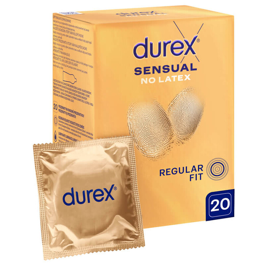 Durex Sensual No Latex, latex-free condoms, 20 pieces