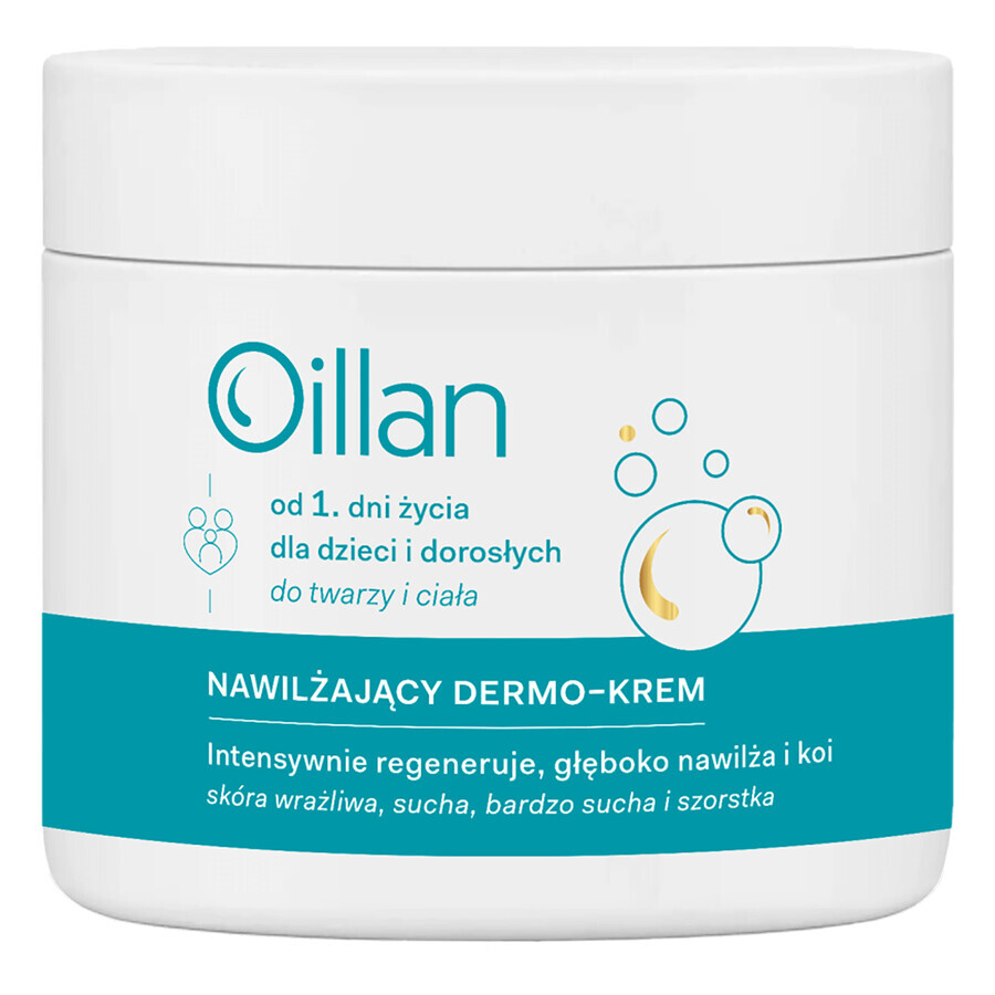 Oillan dermo crema hidratante, desde el primer día de vida, 500 ml + gel limpiador oleoso, desde el primer día de vida, 50 ml gratis