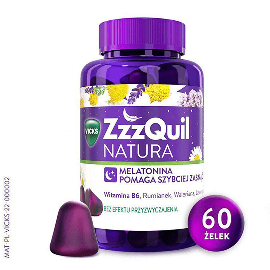 ZzzQuil Natura, jelly beans, 60 bucăți + cutie de călătorie gratuită pentru jelly beans