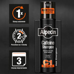 Alpecin C1 Caffeine Black Edition, șampon de stimulare a creșterii părului, 250 ml