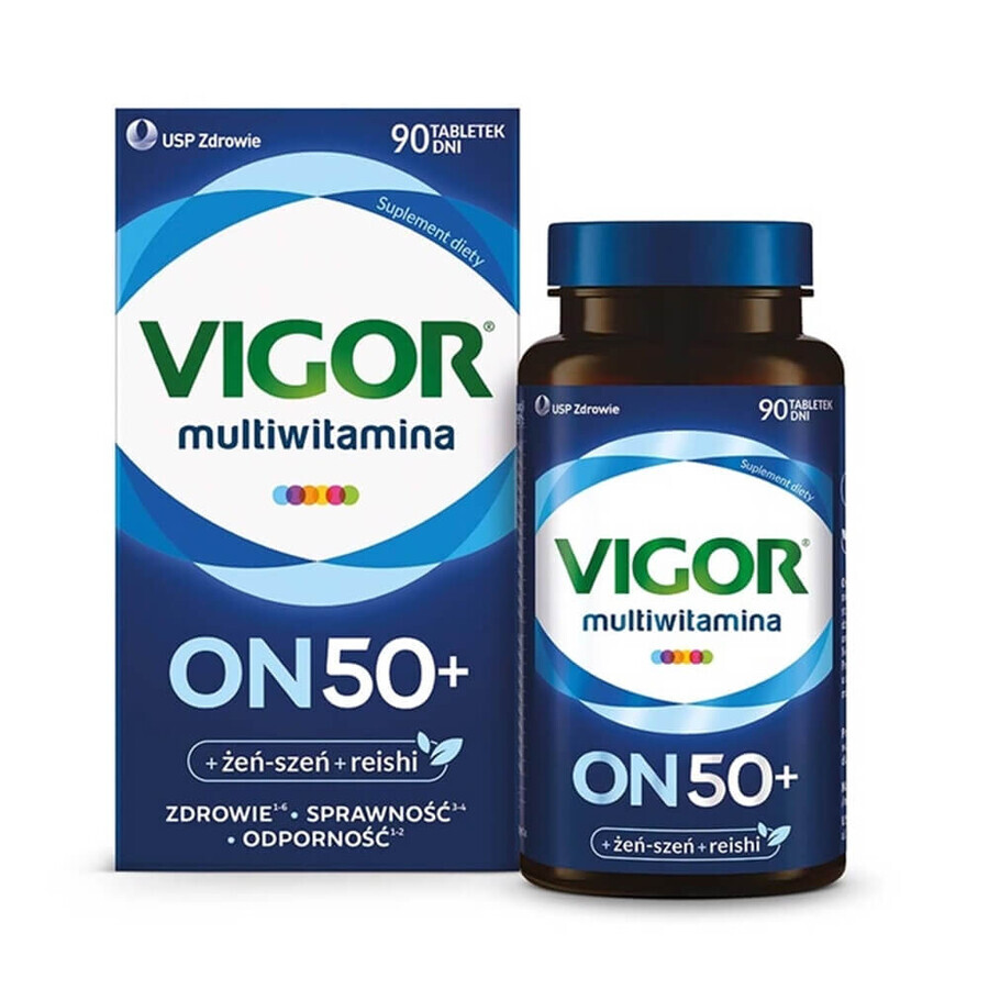 Vigor Multivitamin On 50+, 90 comprimate