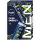 Set Nivea Men Deep Energy, gel de duș, 250 ml + antiperspirant, 250 ml