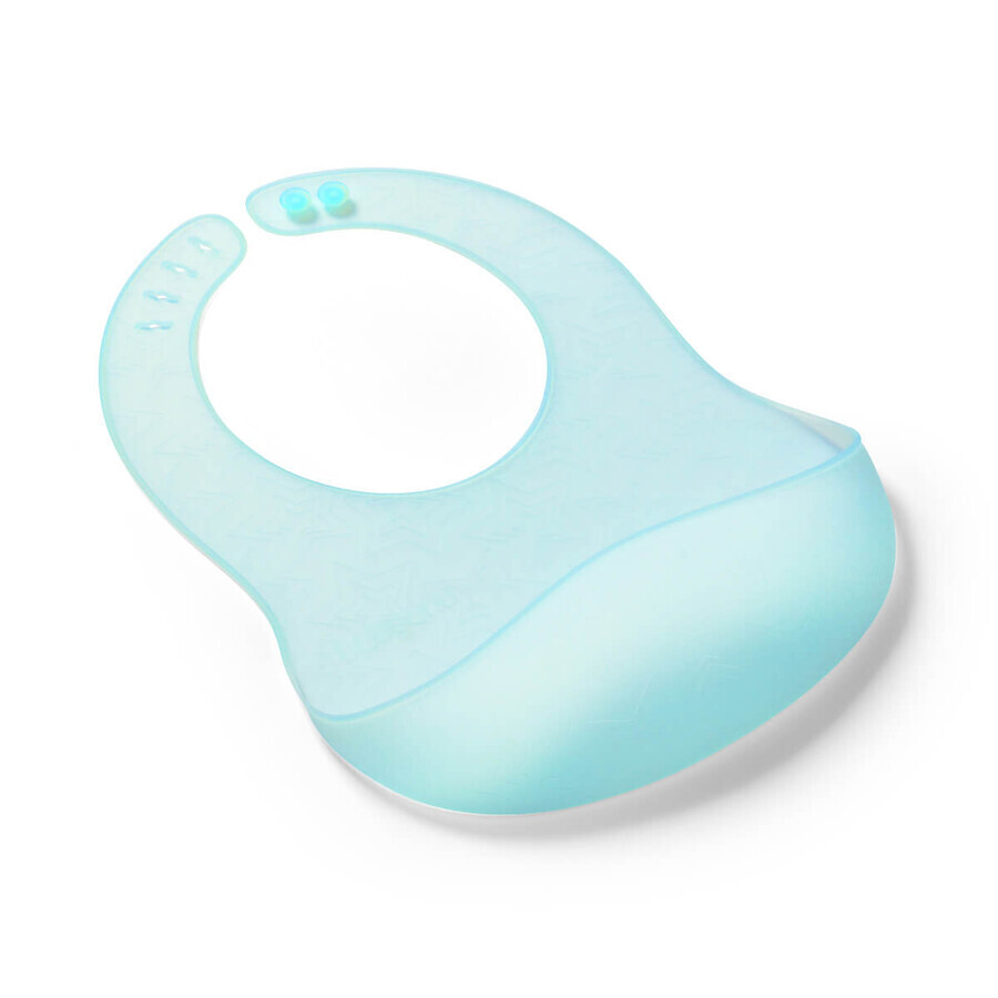 BabyOno, bavoir en silicone ultra-fin, bleu, à partir de 6 mois, 1 pc