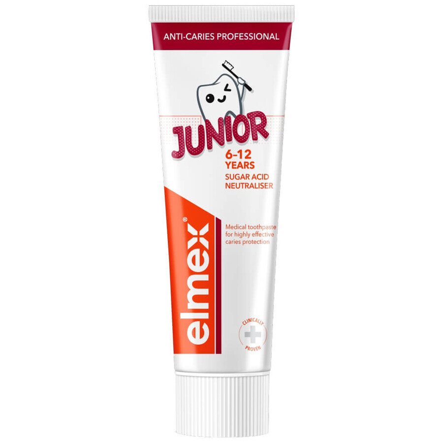 Elmex Anti-Caries Professional Junior, tandpasta voor kinderen, 6-12 jaar, 75 ml