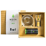 Moya Matcha Starter Kit, Matcha Traditionele Biologische Japanse Matcha Thee, 30 g + glazen theepot, 1 stuk + Chasen, matcha bezem, 1 stuk