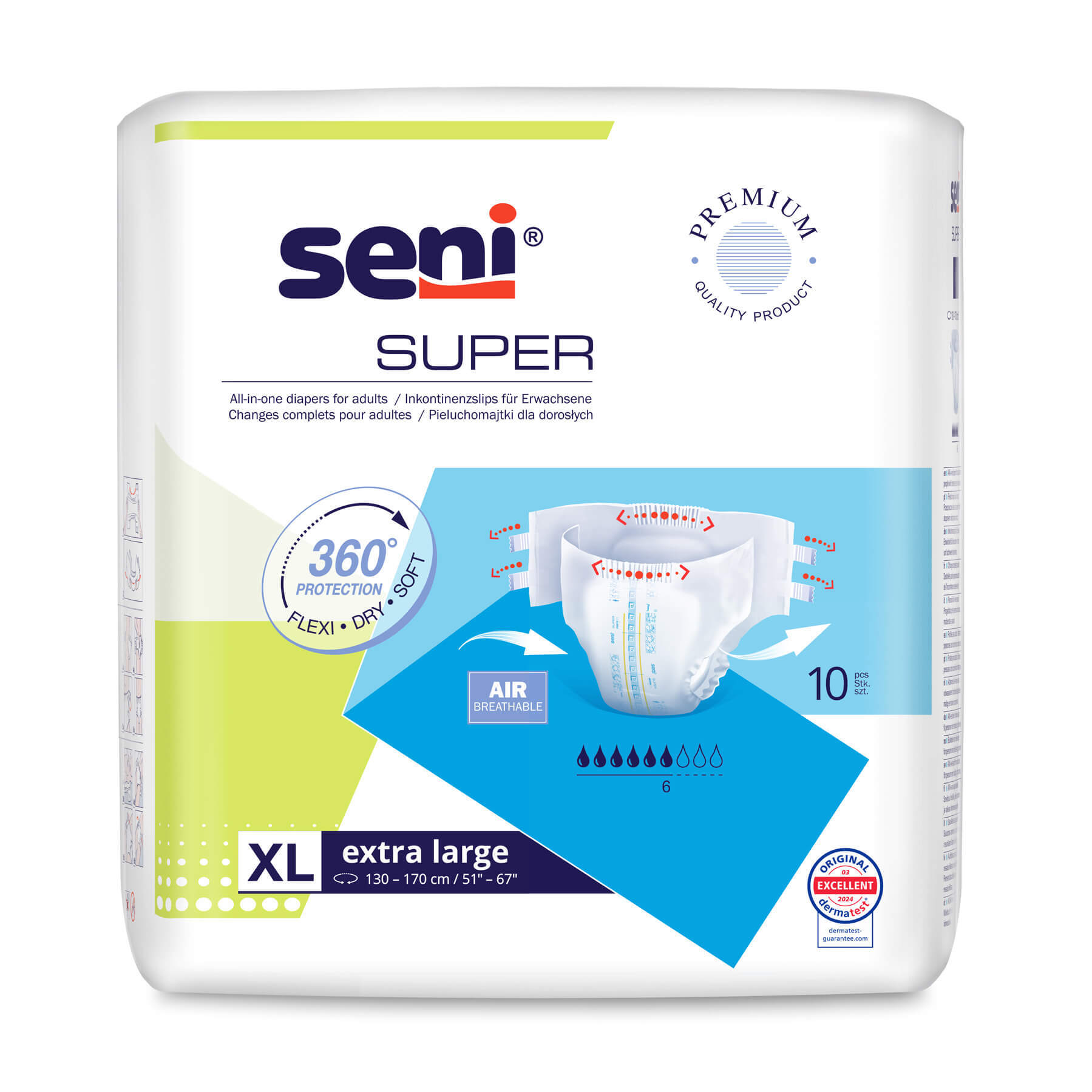 Seni Super, scutece, Extra Large, 130-170 cm, 10 buc