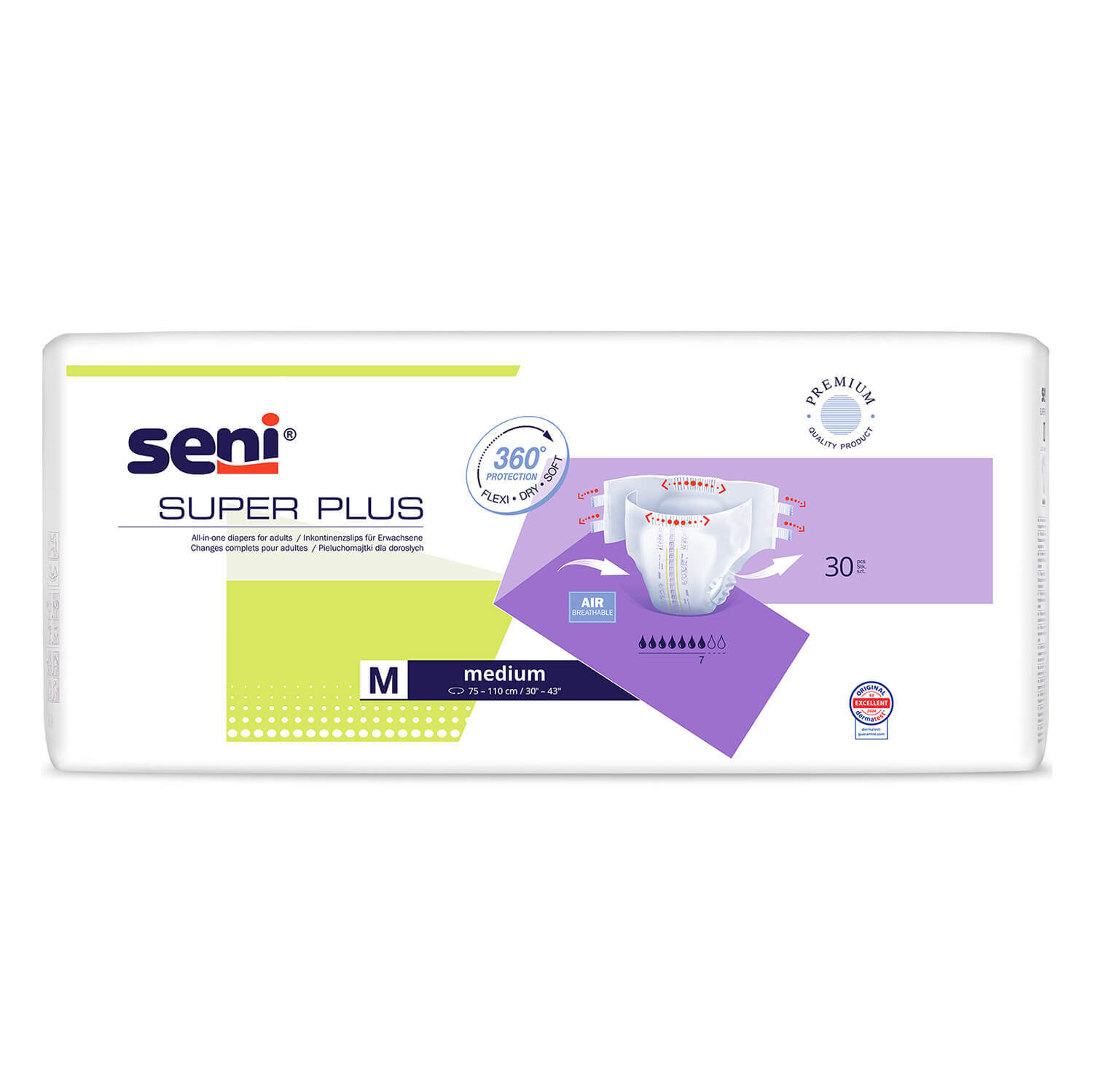 Seni Super Plus, scutece, Mediu, 75-110 cm, 30 buc