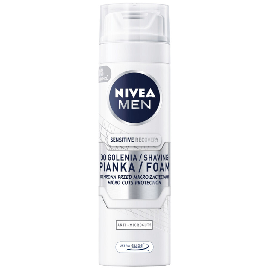 Kit Nivea Men Sensitve Recovery, shaving foam, 200 ml + aftershave balm, 100 ml + shower gel, 250 ml + anti-perspirant roll-on, 50 ml