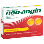 Benzidamină neo-angin 3 mg, aromă de lămâie, 20 pastile tari