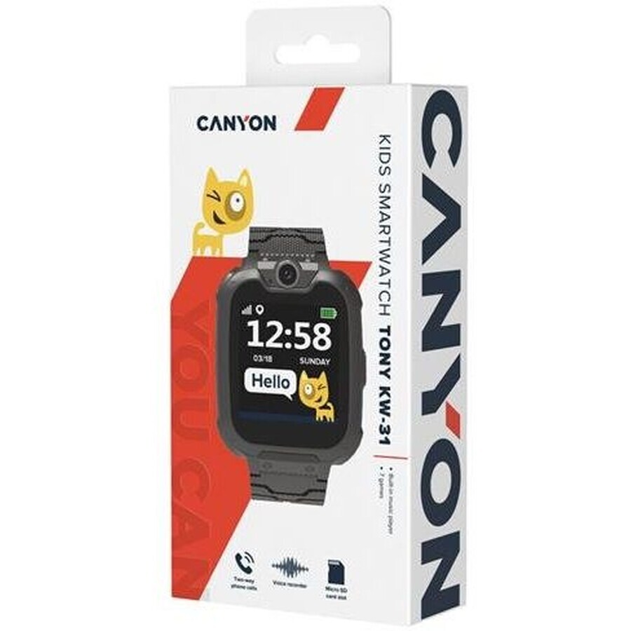 Canyon Ceas inteligent pentru copii Tony CNE-KW31BB negru