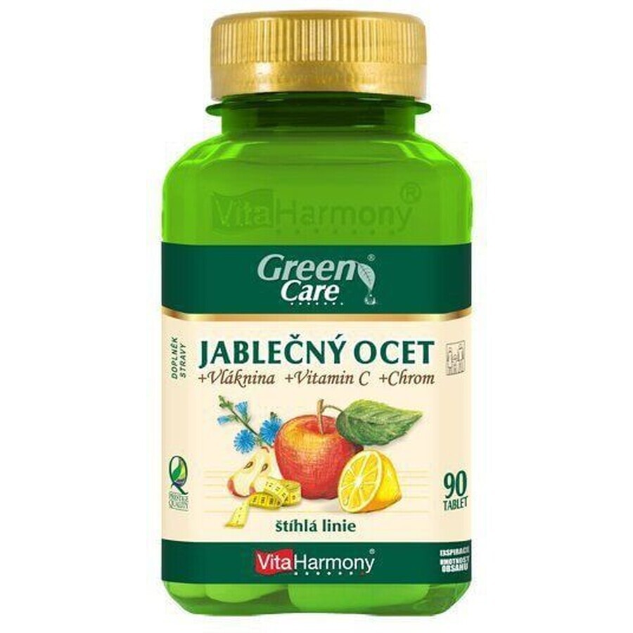 VitaHarmony Oțet de cidru de mere + fibre + crom + vitamina C 90 comprimate