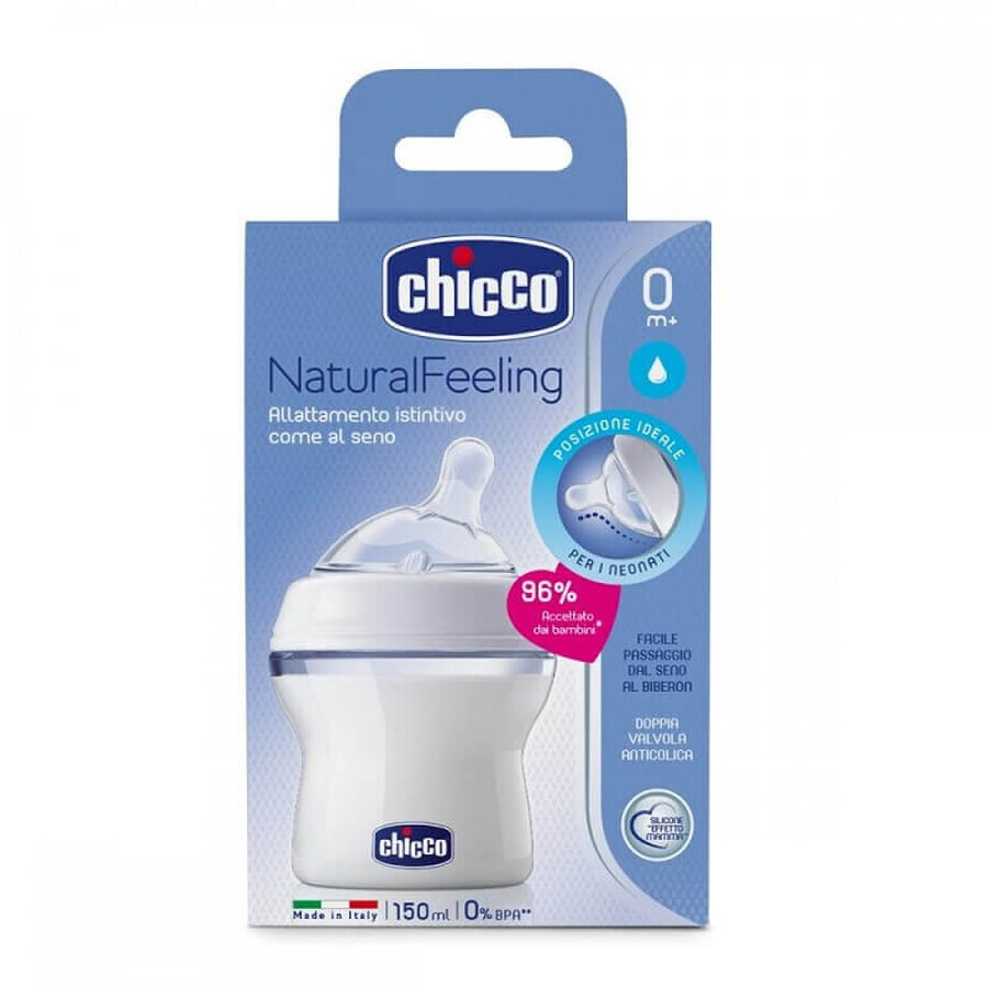 Biberon cu tetina înclinată Step Up, 0 luni, 80711, Chicco