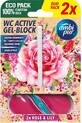 Ambipur WC Active gel-bloc trandafir &amp; crin 2 x 45 g