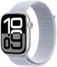 Apple Watch Series 10 GPS + Cellular 42mm Carcasă din aluminiu argintiu cu buclă sport Blue Cloud