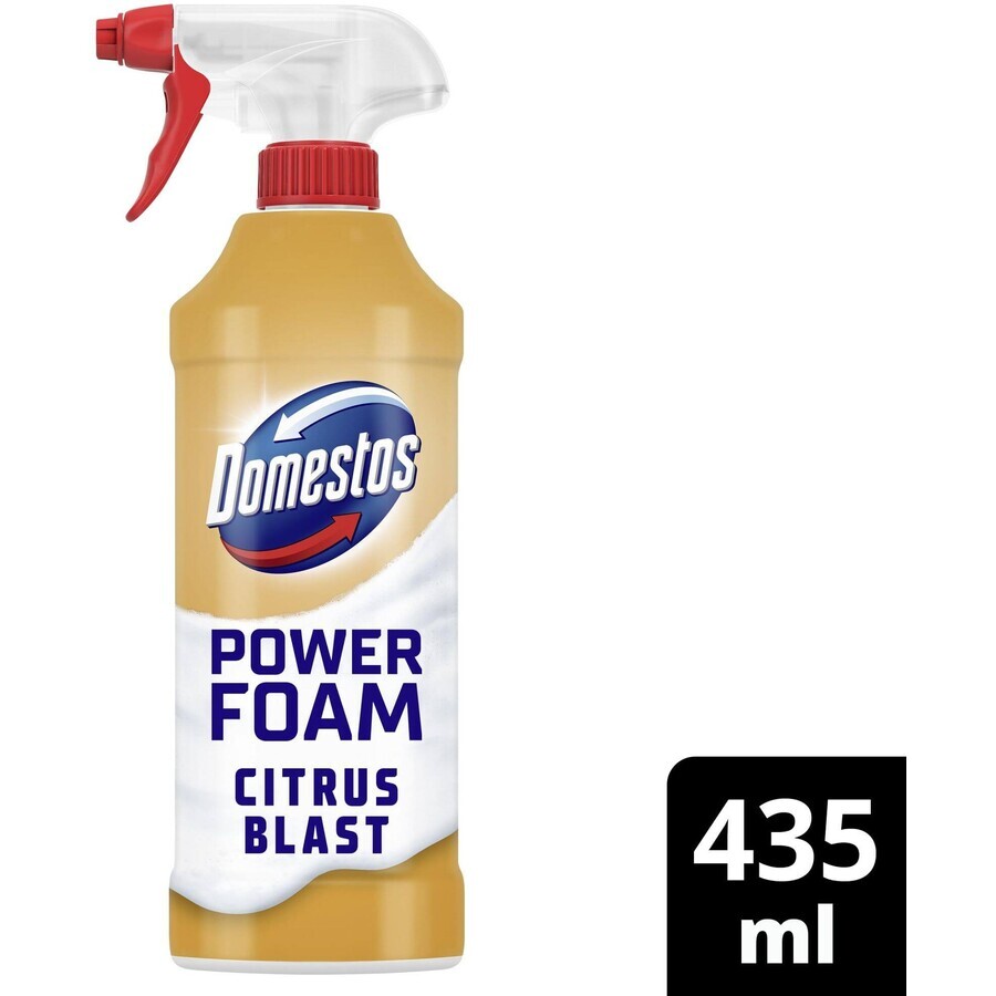 Domestos Power foam Espuma limpiadora cítrica para aseos y cuartos de baño 435 ml