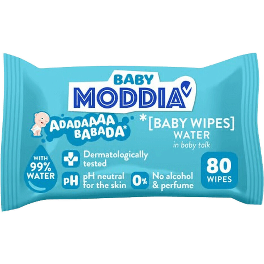 Moddia Baby Baby Șervețele umede Apă 80 buc