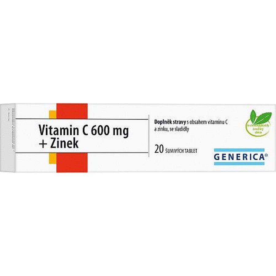 Generica Vitamin C 600 mg + Zinc 20 effervescent tablets