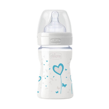 Biberon Decorat din sticlă, 2071120-7, Boy, 150 ml, 0 luni, Chicco