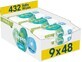 Pampers Harmonie Aqua Șervețele umede fără plastic 9 x 48 buc