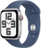 Apple Watch SE GPS + Cellular 44mm Carcasă din aluminiu argintiu cu bandă sport din denim - M/L