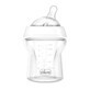 Biberon din sticla cu  tetina din silicon flux normal Natural Feeling PureGlass , 0luni+, 150ml, Chicco