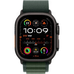 Apple Watch Ultra 2 (2024) 49mm, Titan negru cu cursă Alpine M verde închis