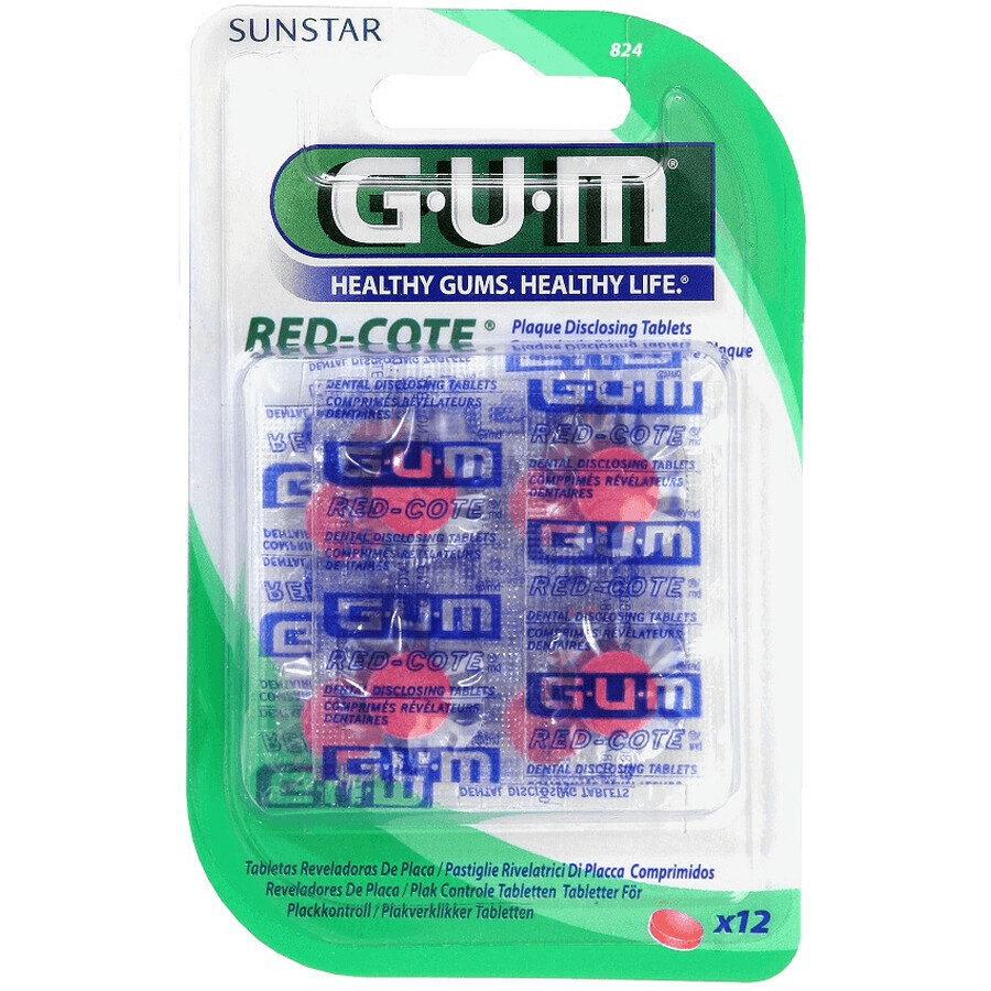 Gum Red Cote Tablete pentru indicarea plăcii 12 buc