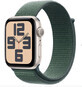 Apple Watch SE GPS 44mm carcasă din aluminiu Starlight cu bucla sport Lake Green