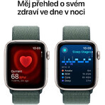 Apple Watch SE GPS 44mm carcasă din aluminiu Starlight cu bucla sport Lake Green