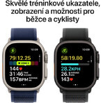 Apple Watch Ultra 2 (2024) 49mm, Titan natural cu traseu albastru trage M/L