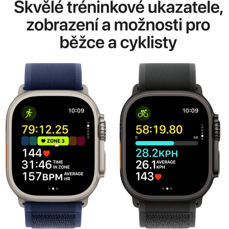 Apple Watch Ultra 2 (2024) 49mm, Titan negru cu traseu negru Stroke M/L