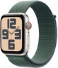 Apple Watch SE (2024) Cellular 40mm, aluminiu alb stelar cu curea de schimb Lake Green