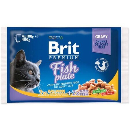 Brit Premium Cat Pocket Fish Plate 4 x 100 g