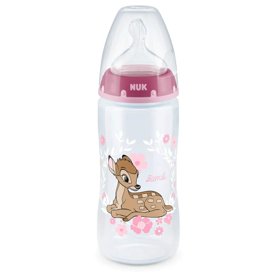 Biberon PP 300 ml + tetina din silicon, 6-18 luni, First Choice Disney Bambi, Nuk