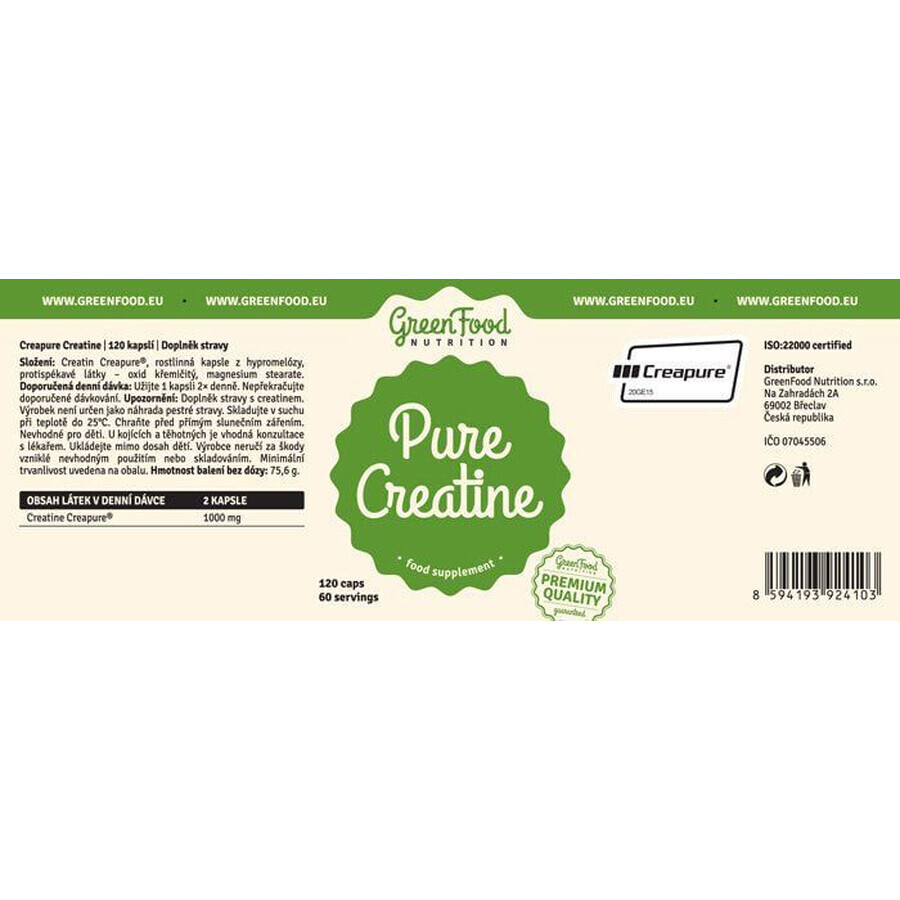 GreenFood Nutrition GreenFood Pure Creatine 120 capsule