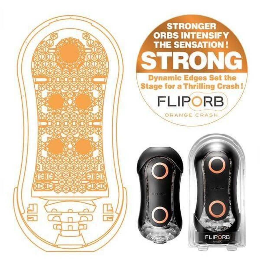 Tenga Masturbator Flip Orb Orange Crash Noir-Orange