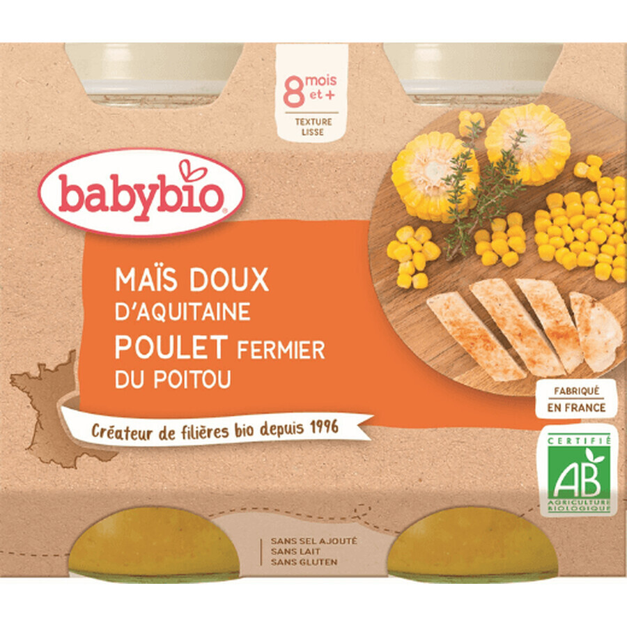 Babybio menu maïs doux au poulet 2 x 200 g