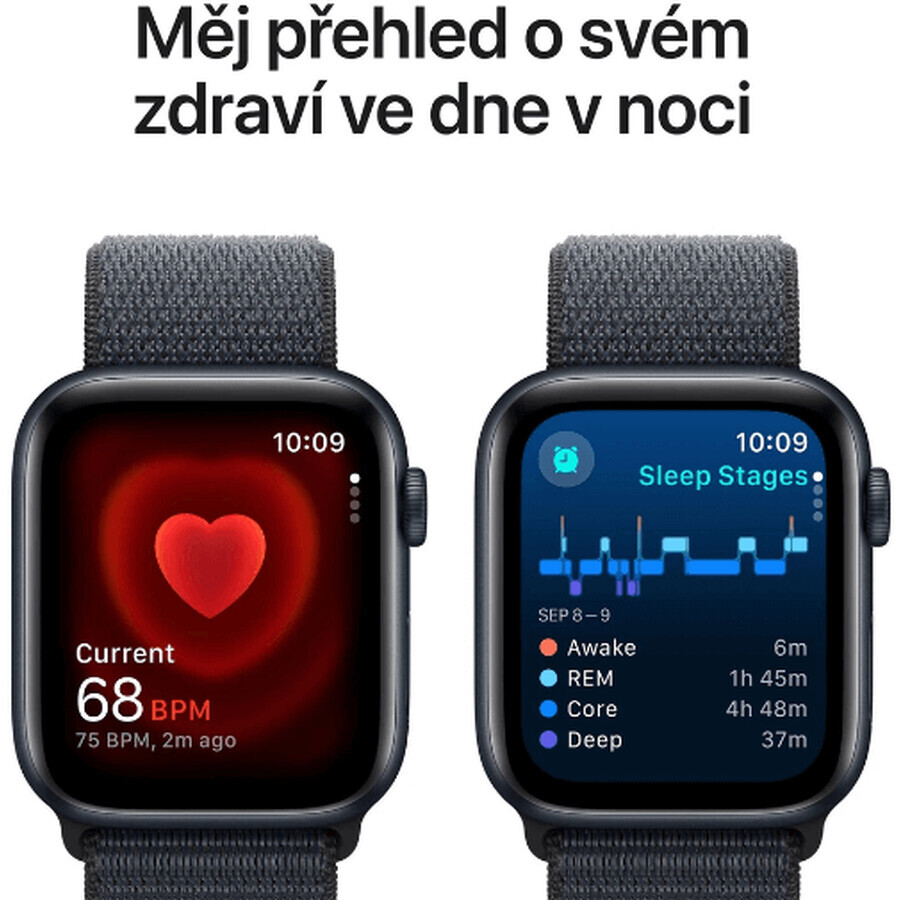 Apple Watch SE GPS + Cellular 44mm carcasă din aluminiu Midnight cu buclă sport Ink