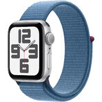 Apple Watch SE GPS 40mm Carcasă din aluminiu argintiu cu buclă sport albastru de iarnă