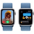 Apple Watch SE GPS 40mm Carcasă din aluminiu argintiu cu buclă sport albastru de iarnă