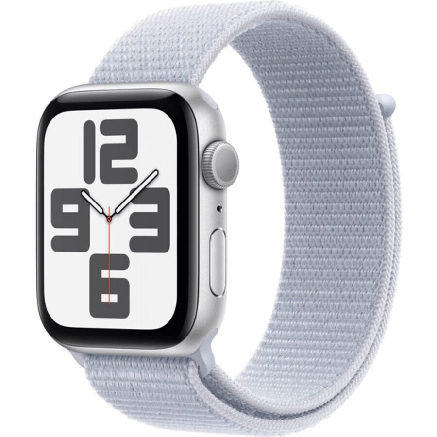 Apple Watch SE GPS 40mm Carcasă din aluminiu argintiu cu buclă sport Blue Cloud