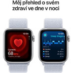 Apple Watch SE GPS 40mm Carcasă din aluminiu argintiu cu buclă sport Blue Cloud