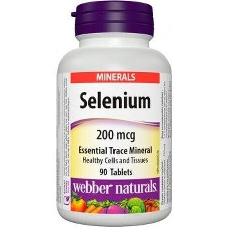 Webber Naturals Selenium 200 mcg 90 comprimés