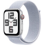 Apple Watch SE GPS + Cellular 44mm Carcasă din aluminiu argintiu cu buclă sport Blue Cloud