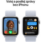 Apple Watch SE GPS + Cellular 44mm Carcasă din aluminiu argintiu cu buclă sport Blue Cloud