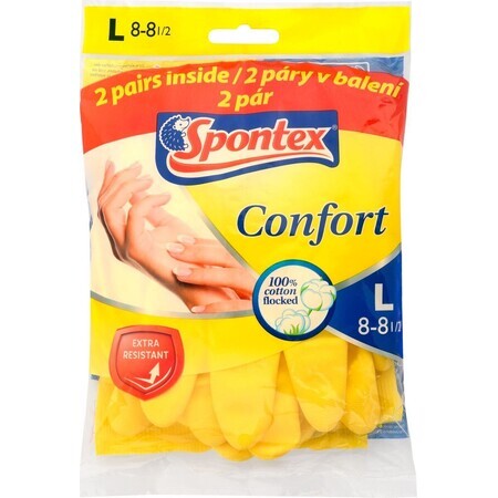 Mănuși Spontex Confort size. L, 2 x 2 buc